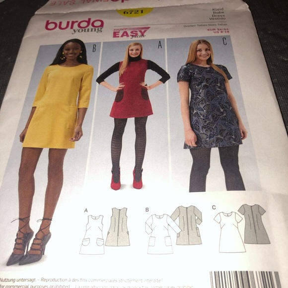 Burda Young Dress Pattern 6721 - Picture 5 of 6